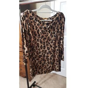 Ruby Rd Woman Blouse Leopard Print Size 3X  Great Condition